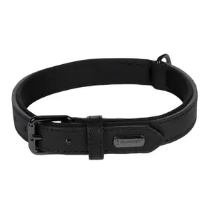 Kožený obojek pro psy Flamingo Binti černá - XS