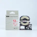 Epson LK-4TRN, ST12RW, 12mm x 9m, červený tisk / průhledný podklad, kompatibilní páska