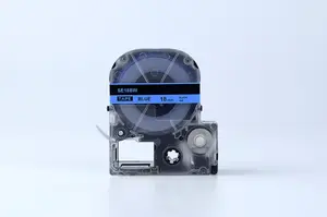 Epson SE18BW, 18mm x 8m, černý tisk / modrý podklad, plombovací, kompatibilní páska