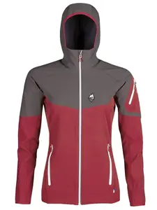 High point Atom Lady Hoody S, brich red/iron gate Dámská softshellová bunda