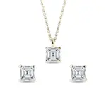 Sada šperkov s asscher diamantmi v žltom zlate KLENOTA