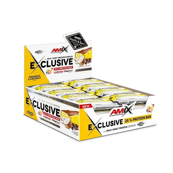AMIX Exclusive Protein Bar, Pineapple-Coconut, 24x40g