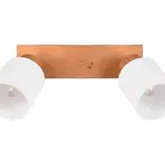Stropní/nástěnné osvětlení Assam, 2 svítidla, dřevo/sklo