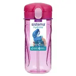 SISTEMA Láhev Quick Flip Top s brčkem růžová 520 ml