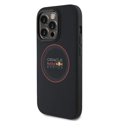 Zadní kryt Red Bull PU Leather Red Ring MagSafe pro Apple iPhone 13 Pro, navy