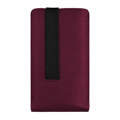 Univerzální pouzdro FIXED Lucca se zavíracím popruhem pro telefony do 6,9", vínová