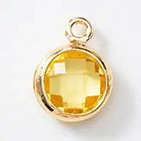 Birthstone Brass K9 Glass Charms