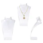 Organic Glass Necklace & Earring Standing Bust Displays