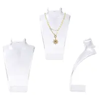 Organic Glass Necklace & Earring Standing Bust Displays