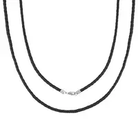 2Pcs Braided Round Leather Cord Necklace Making