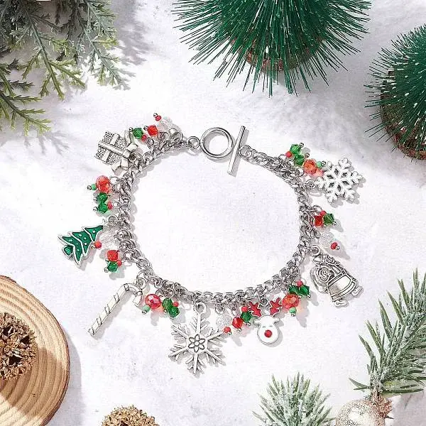 Christmas Series Alloy Enamel Charm Bracelets