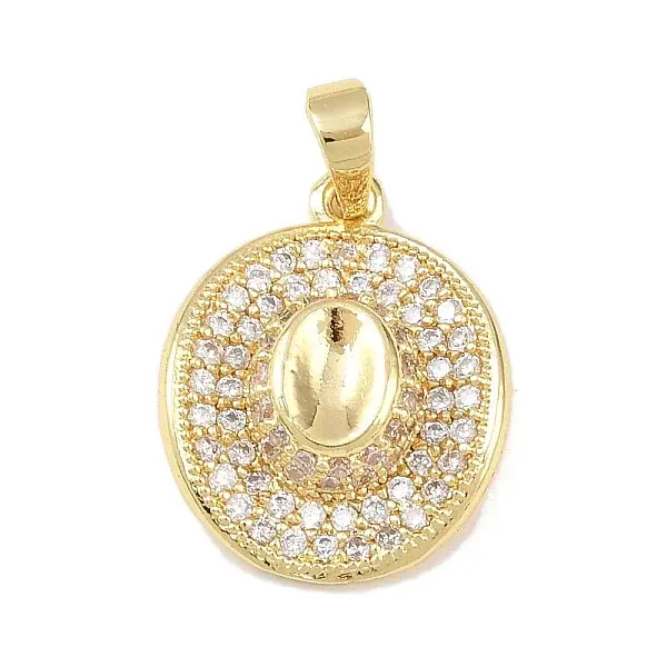 Brass Micro Pave Cubic Zirconia Pendants