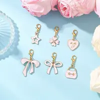 Alloy Pink Enamel Pendant Decorations
