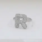 Brass Micro Pave Clear Cubic Zirconia Cuff Rings