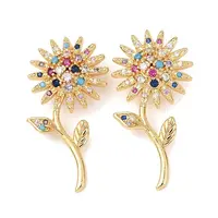 Brass Micro Pave Cubic Zirconia Pendants