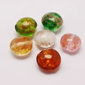 Handmade Gold Sand Lampwork Beads