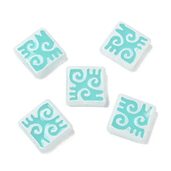 Dyed & Heated Baking Painted Glass Beads