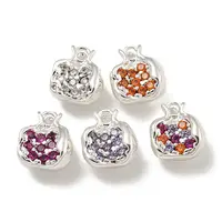 Brass Micro Pave Clear Cubic Zirconia Charms