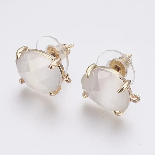 Faceted Glass Stud Earring Findings