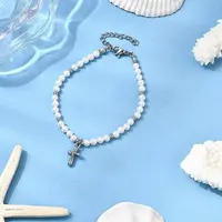 304 Stainless Steel Cross Charm Bracelets