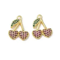 Brass Micro Pave Cubic Zirconia Pendants