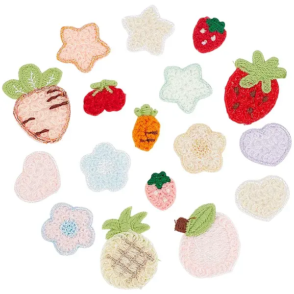 Strawberry/Carrot/Star Embroidery Cloth Sew on Appliques