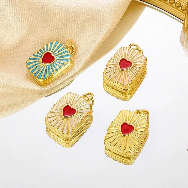 Brass Enamel Locket Pendants