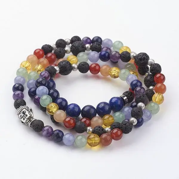 Natural Mixed Gemstone Beaded Wrap Bracelets