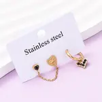 304 Stainless Steel Heart Stud Earring & Hoop Earring Sets