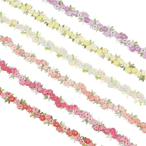 6 Yards 6 Colors Flower Polyester Embroidery Lace Ribbon