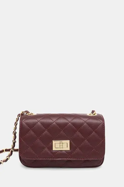 Kožená kabelka Answear.LAB vínová barva