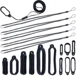 60Pcs Silicone Rings with 5 Strands Adjustable Necklace Lanyard Anti-Lost Pendant Holder