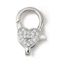 Brass Clear Cubic Zirconia Lobster Claw Clasps