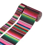 2 Rolls 2 Styles Stripe Pattern Printed Polyester Grosgrain Ribbon