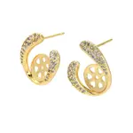 U-Shaped Brass Micro Pave Clear Cubic Zirconia Stud Earring Findings