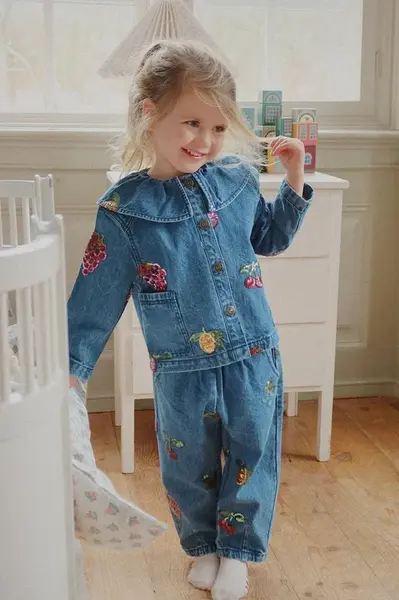 Dětské rifle Konges Sløjd MAGOT SEQUIN FRILL PANTS GOTS KS104365