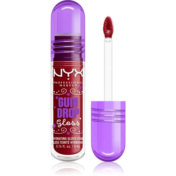 NYX Professional Makeup Gingerbaddie Land Gum Drop lesk na rty odstín 03 Cranberry Splash 1 ks