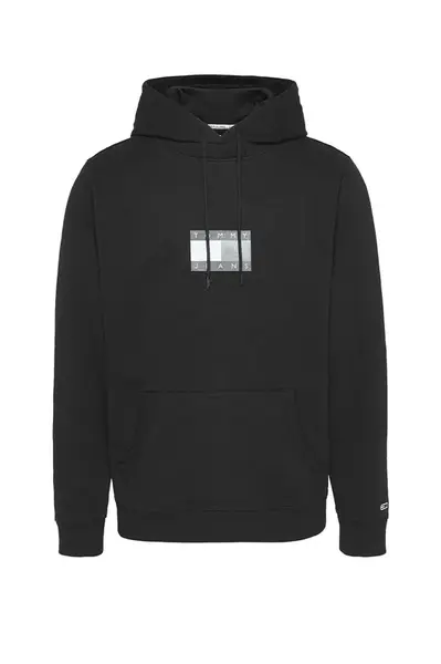 Tommy Jeans Mikina - TJM TOMMY GEL FLAG HOODIE čierna