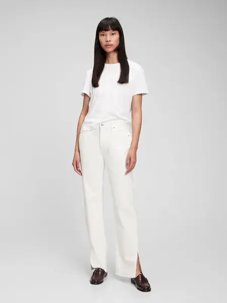 GAP Džíny mid rise volný střih Washwell - Dámské