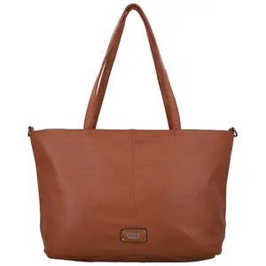 Trendy dámská koženková kabelka na rameno Coveri Longi, hnědá