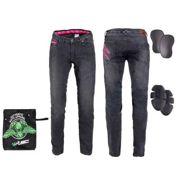 Dámské moto džíny W-TEC Leonarda černá 4XL