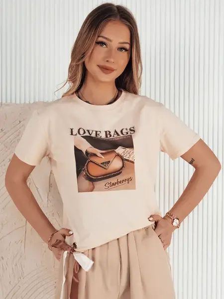 Dámské tričko s potiskem LOBAG Barva broskvová DSTREET