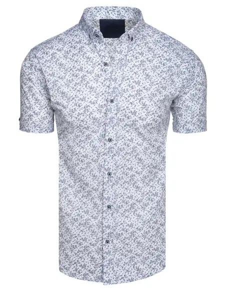 Koszula męska z krótkim rękawem biała Dstreet