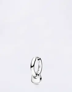 Maria Black Tote Mini Huggie Silver Silver