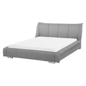 Beliani VODNÍ POSTEL 160/200 cm Světle šedá Nantes