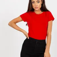 Red cotton women's t-shirt BASIC