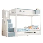 CHICFURN PATROVÁ POSTEL 90/200 cm v bílé a modré barvě s úložným prostorem