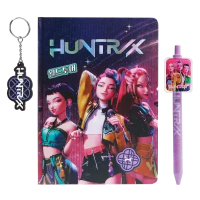 K-pop Demon Hunters dárkový set (blok, pero, klíčenka - Huntrix)  DPL6