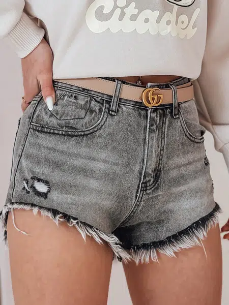 Spodenki damskie jeansowe SHORT LIFE szare Dstreet