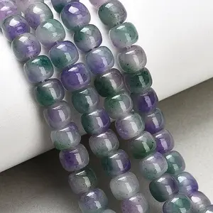 Dyed Natural White Jade Beads Strands